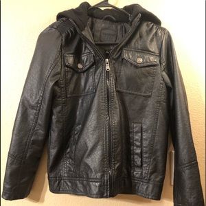 Boys Leather Moto Jacket